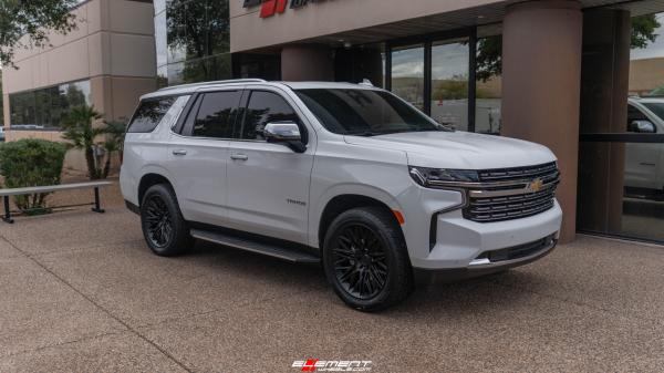 22 Inch Rotiform JDR in Matte Black on a 2021 Chevrolet Tahoe