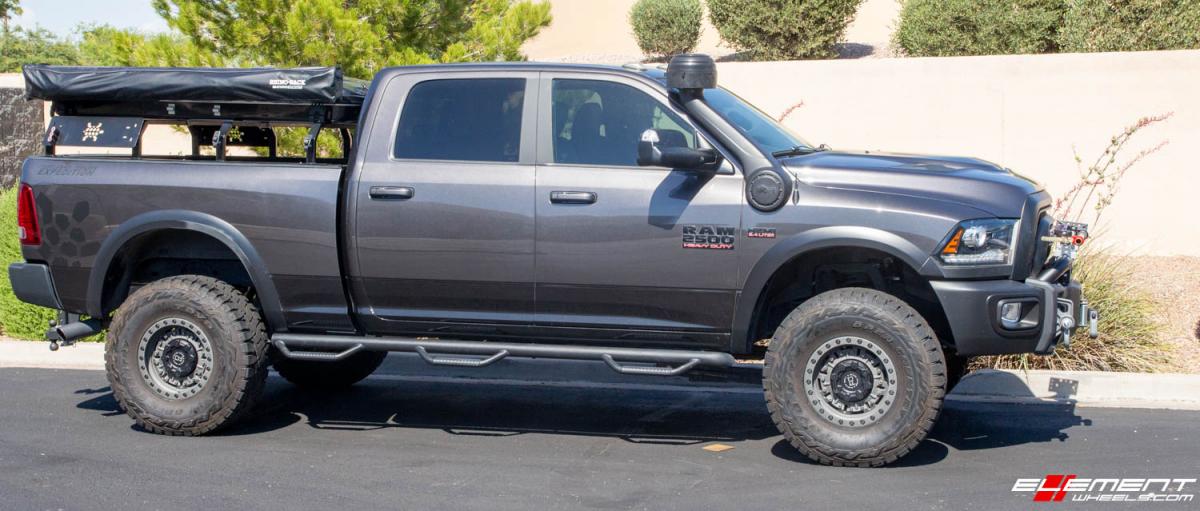 17 Inch Black Rhino Abrams Matte Gunmetal on a 2017 Dodge Ram 2500