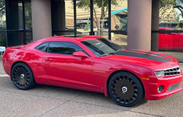 22 inch Staggered Asanti ABL-45 in Matte Black on a 2010 Chevrolet Camaro SS