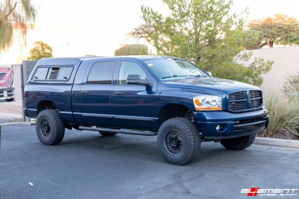 17 Inch Black Rhino Armory in Matte Gun Black on a 2006 Dodge Ram 2500