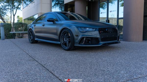 21 Inch ADV.1 Multi Piece Wheels in Matte Gunmetal w/ Black Barrel on a 2014 Audi RS7