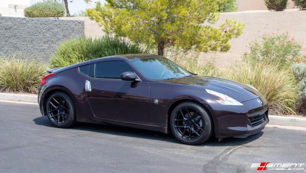 Staggered 18 Inch TSW Tabac in Semi Gloss Black on a 2012 Nissan 370z