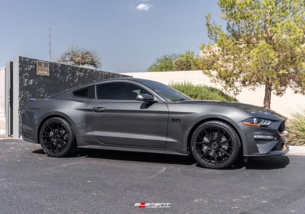 20 inch Staggered Blaque Diamond BD-F18 Gloss Black on a 2018 Ford Mustang