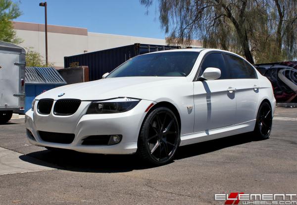 19 inch Staggered Verde V99 Axis Satin Black on a 2010 BMW 328i w/ Specs