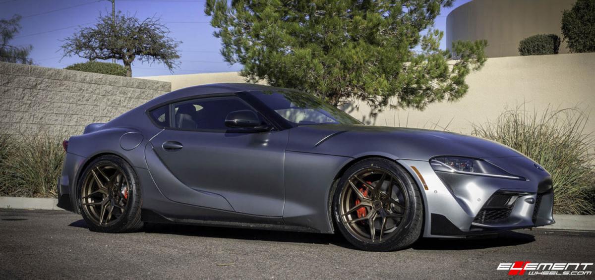 Staggered 19 Inch Variant Xenon in Satin Bronze on a 2020 Toyota Supra