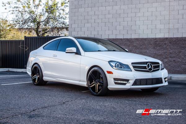 19 inch Verde V39 Parallax All Gloss Black on 2015 Mercedes C250 Coupe