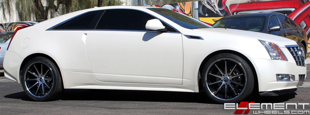20 inch Staggered Rohanna RC10 Black/Machined w/ Chrome Stainless Steel Lip on a 12 Cadillac CTS Coupe w/ Specs