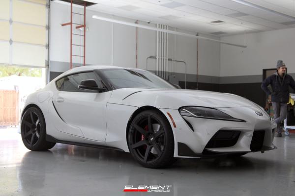 20 inch Staggered Variant SXX-1P Satin Black on a 2022 Toyota Supra GR