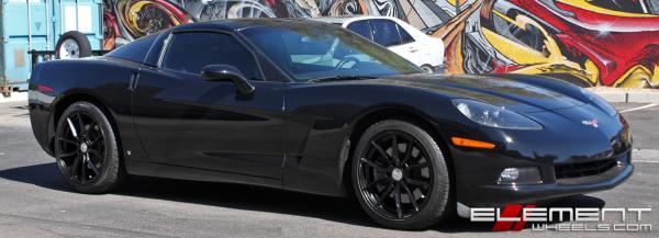 18x9.5 and 19x10.5 Cray Spider Matte Black on a 2006 Chevy Corvette C6 Z51 w/ Specs