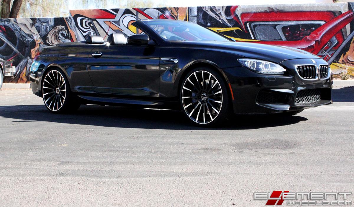 22 inch Staggered Ace Alloy Devotion Gloss Black W/ Machined Tips on a 2014 BMW M6 w/ Specs