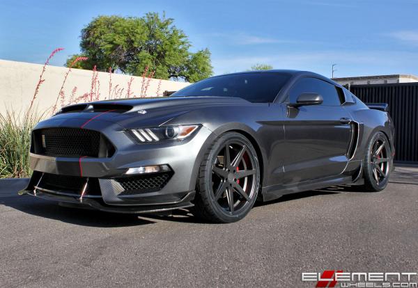 20 inch Staggered Rohana RC7 Matte Graphite on a 2016 Ford Mustang w/ Specs