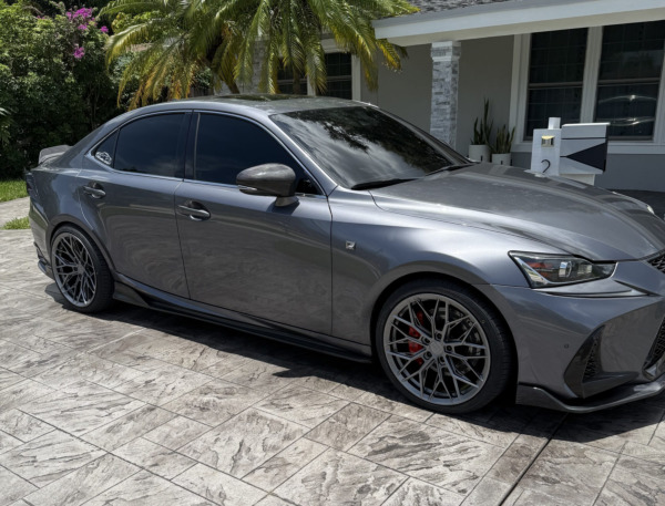 Staggered 19 inch Variant Maxim in Gloss Gunmetal on a 2018 Lexus IS300