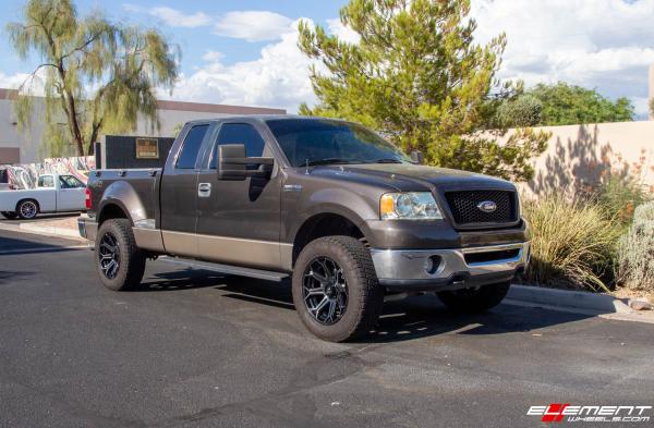 20 Inch  Fuel Off-Road Siege Gloss Black w/ Brushed Gloss Double Dark Tint D704 on a 2006 Ford F-150