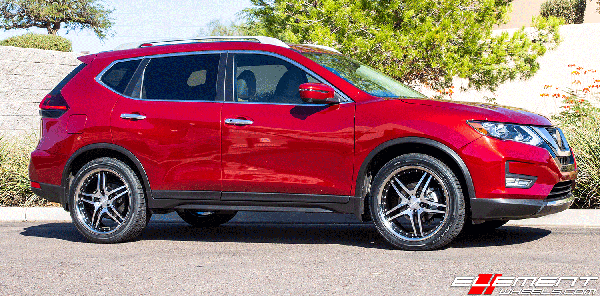 20 inch Roderick RW2 Cinque Black Machined (Chrome Stainless Steel Lip) on 2019 Nissan Rogue