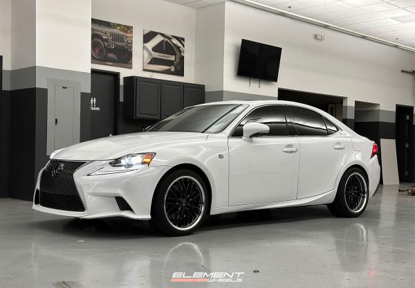 18 inch Staggered MRR GT1 Black Machined Lip on a 2015 Lexus IS350 F Sport RWD
