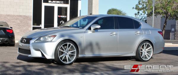 20 in staggered Zenetti Venice Silver w/ Brushed Face (forged barrel) on a 2013 Lexus GS350 w/ Specs