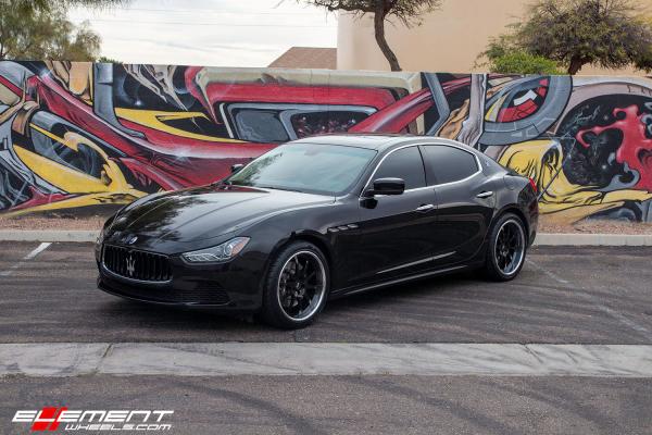 Staggered 20 Inch Variant PN-15 Fully Forged Gloss Black Face/ Polished Lip on a 2016 Maserati Ghibli