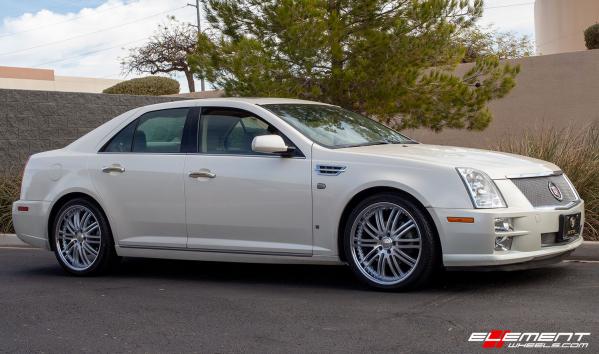 20 inch XIX X23 Silver w/ Machined Face (Chrome Stainless Steel Lip) on a 2008 Cadillac STS