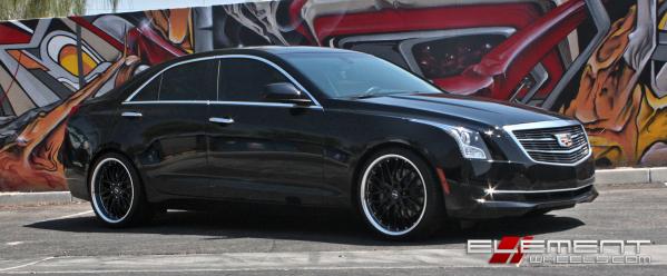 19 in staggered MRR GT1 Black on a 2016 Cadillac ATS Sedan w/ Specs
