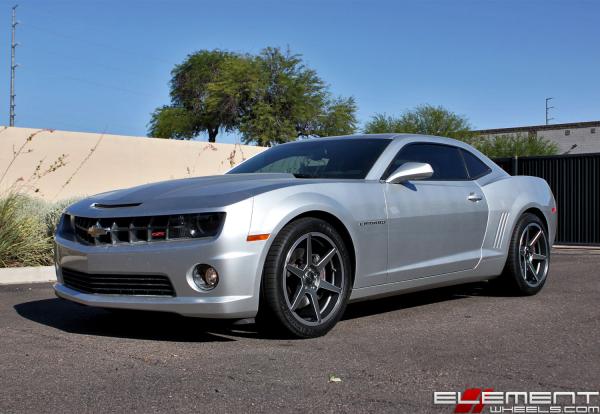 20 inch Staggered Ace Alloy AFF06 Titanium Milled Machined Lip on a 2011 Chevy Camaro SS w/ Specs